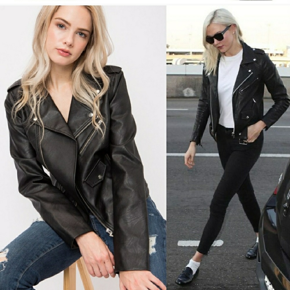 **LAST ONE** Vegan Leather Moto Jacket - Picture 4 of 6